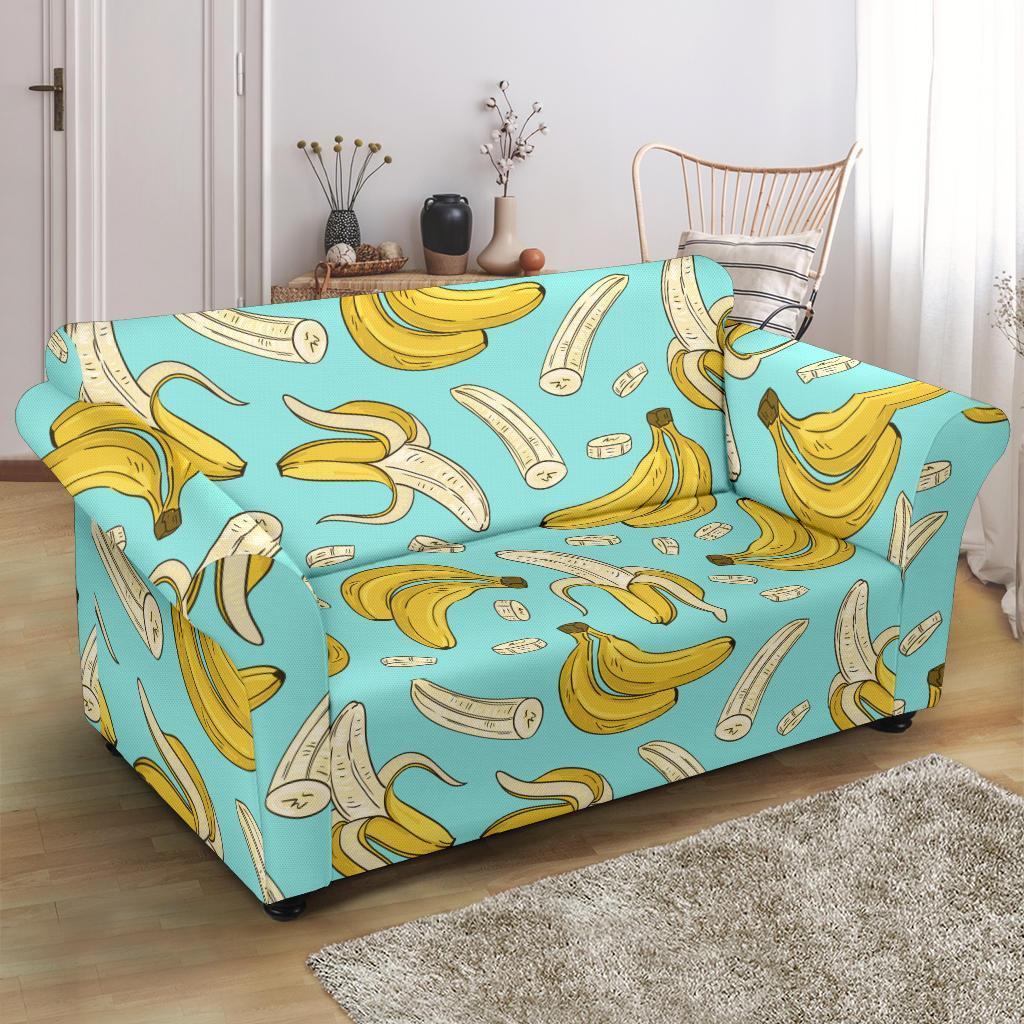 Banana Pattern Print Loveseat Cover-grizzshop