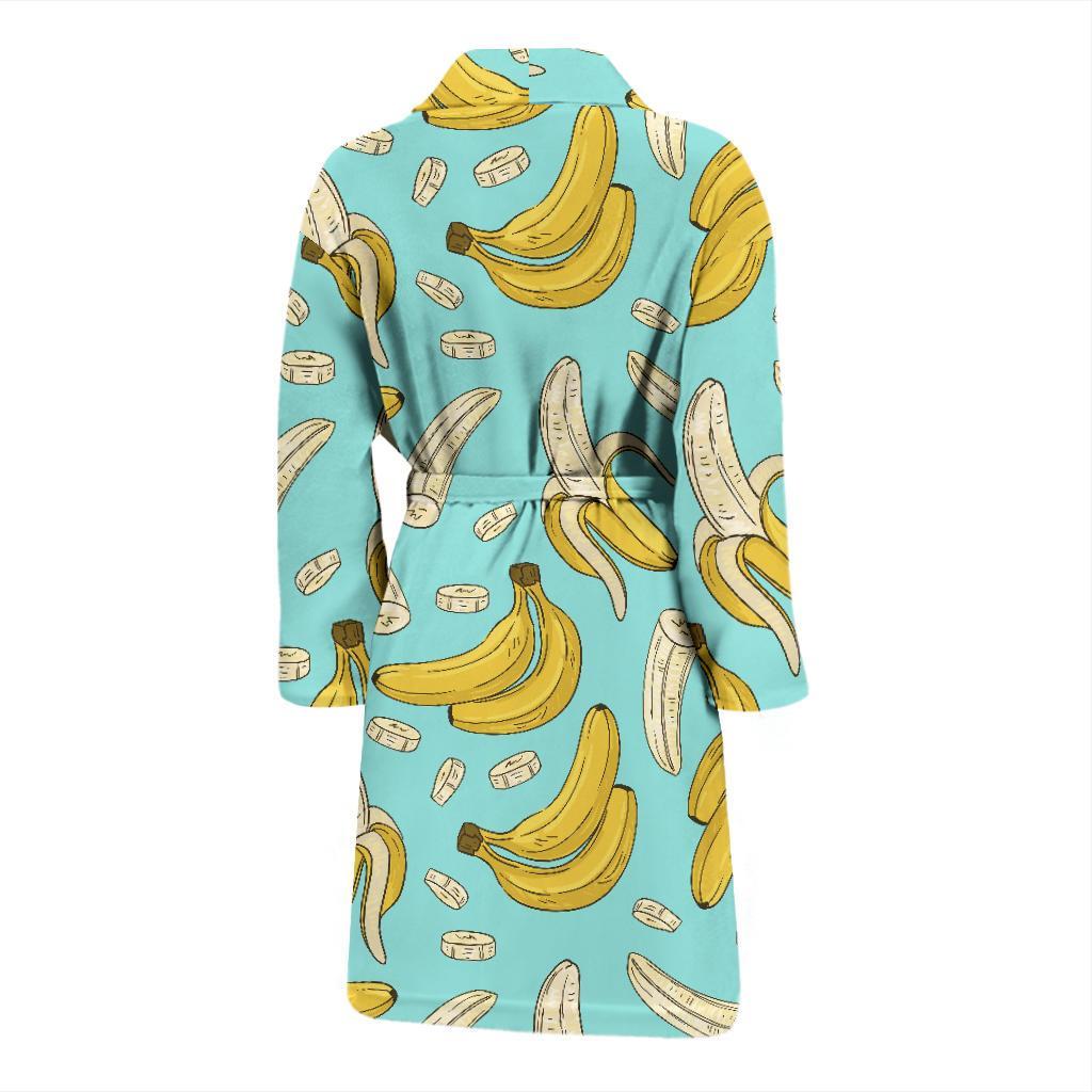 Banana Pattern Print Men Long Robe-grizzshop