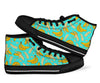 Banana Pattern Print Men Women's High Top Shoes-grizzshop