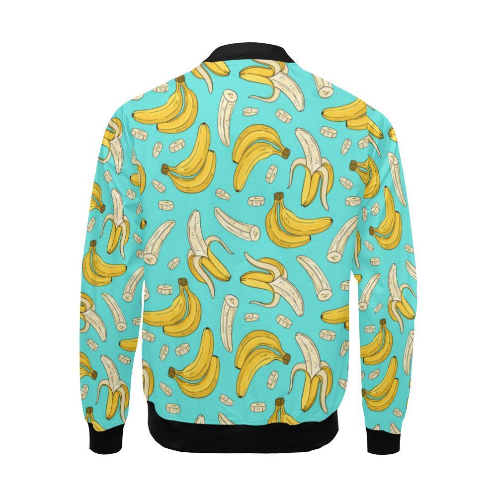 Banana Pattern Print Men's Bomber Jacket-grizzshop