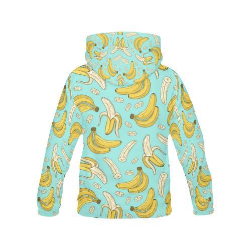 Banana Pattern Print Women Pullover Hoodie-grizzshop