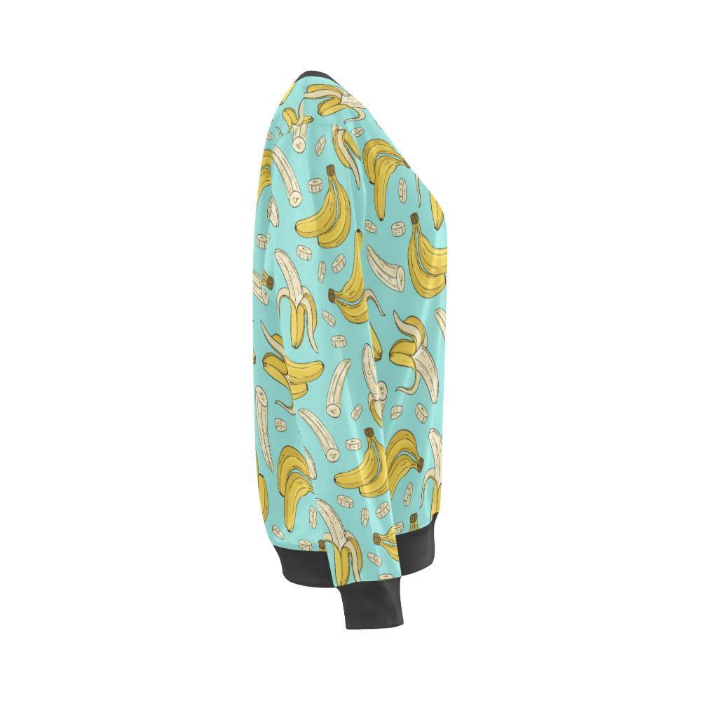 Banana Pattern Print Women's Sweatshirt-grizzshop