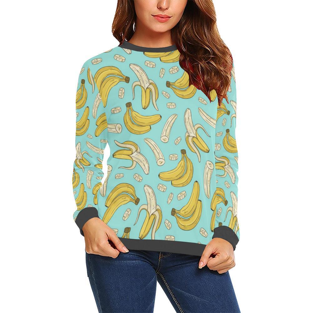 Banana Pattern Print Women's Sweatshirt-grizzshop