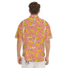 Banana Pink Print Pattern Men's Short Sleeve Shirts-grizzshop