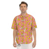 Banana Pink Print Pattern Men's Short Sleeve Shirts-grizzshop