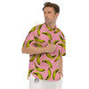 Banana Polka Dot Print Pattern Men's Short Sleeve Shirts-grizzshop