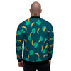 Banana Teal Print Pattern Men's Bomber Jacket-grizzshop