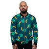 Banana Teal Print Pattern Men's Bomber Jacket-grizzshop