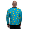 Banana Turquoise Print Pattern Men's Bomber Jacket-grizzshop