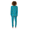 Banana Turquoise Print Pattern Women's Pajamas-grizzshop