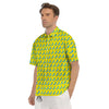 Banana Yellow And Blue Print Pattern Men's Short Sleeve Shirts-grizzshop