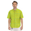 Banana Yellow And Blue Print Pattern Men's Short Sleeve Shirts-grizzshop