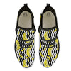 Banana Zigzag Print Pattern Black Athletic Shoes-grizzshop