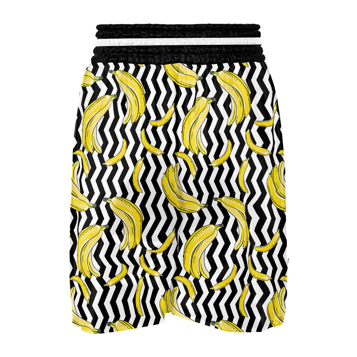 Banana Zigzag Print Pattern Boxing Shorts-grizzshop
