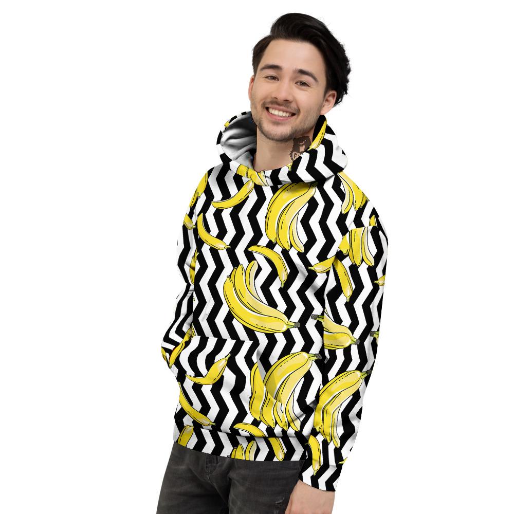 Banana Zigzag Print Pattern Men's Hoodie-grizzshop