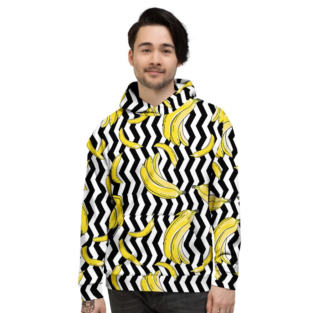 Banana Zigzag Print Pattern Men's Hoodie-grizzshop