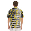 Banana Zigzag Print Pattern Men's Short Sleeve Shirts-grizzshop