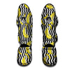 Banana Zigzag Print Pattern Muay Thai Shin Guards-grizzshop