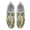 Banana Zigzag Print Pattern White Athletic Shoes-grizzshop