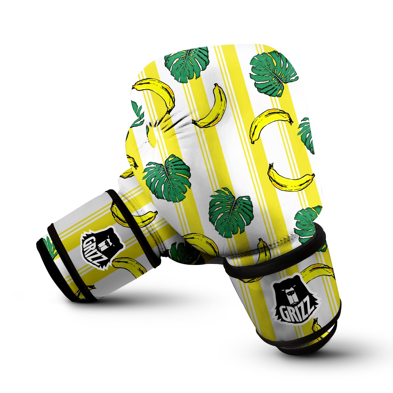 Banana Geometric Yellow Print Pattern Boxing Gloves-grizzshop