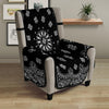 Bandana Black Paisley Print Armchair Protector-grizzshop