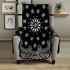 Bandana Black Paisley Print Armchair Protector-grizzshop