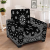 Bandana Black Paisley Print Armchair Slipcover-grizzshop