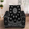 Bandana Black Paisley Print Armchair Slipcover-grizzshop