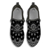 Bandana Black Paisley Print Black Walking Shoes-grizzshop