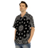 Bandana Black Paisley Print Men's Hawaiian Shirt-grizzshop