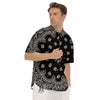 Bandana Black Paisley Print Men's Short Sleeve Shirts-grizzshop