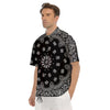 Bandana Black Paisley Print Men's Short Sleeve Shirts-grizzshop