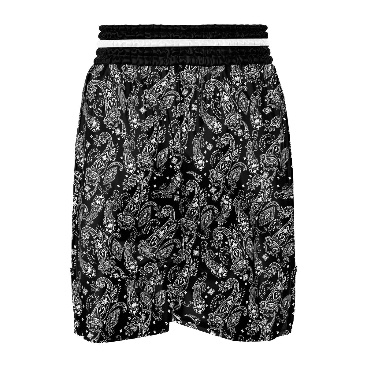 Bandana Black Paisley Print Pattern Boxing Shorts-grizzshop