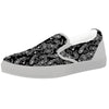 Bandana Black Paisley Print Pattern White Slip On Shoes-grizzshop