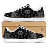 Bandana Black Paisley Print White Low Top Sneakers-grizzshop