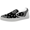 Bandana Black Paisley Print White Slip On Shoes-grizzshop