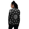 Bandana Black Paisley Print Women's Bomber Jacket-grizzshop