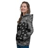 Bandana Black Paisley Print Women's Hoodie-grizzshop