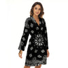 Bandana Black Paisley Print Women's Robe-grizzshop