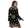 Bandana Black Paisley Print Women's Robe-grizzshop