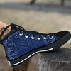 Bandana Blue Paisley Print Black High Top Shoes-grizzshop