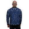 Bandana Blue Paisley Print Men's Bomber Jacket-grizzshop