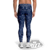 Bandana Blue Paisley Print Men's Leggings-grizzshop