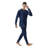 Bandana Blue Paisley Print Men's Pajamas-grizzshop