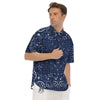 Bandana Blue Paisley Print Men's Short Sleeve Shirts-grizzshop