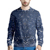 Bandana Blue Paisley Print Men's Sweatshirt-grizzshop