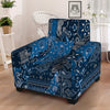 Bandana Blue Paisley Print Pattern Armchair Slipcover-grizzshop