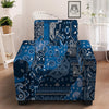 Bandana Blue Paisley Print Pattern Armchair Slipcover-grizzshop