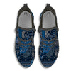 Bandana Blue Paisley Print Pattern Black Walking Shoes-grizzshop