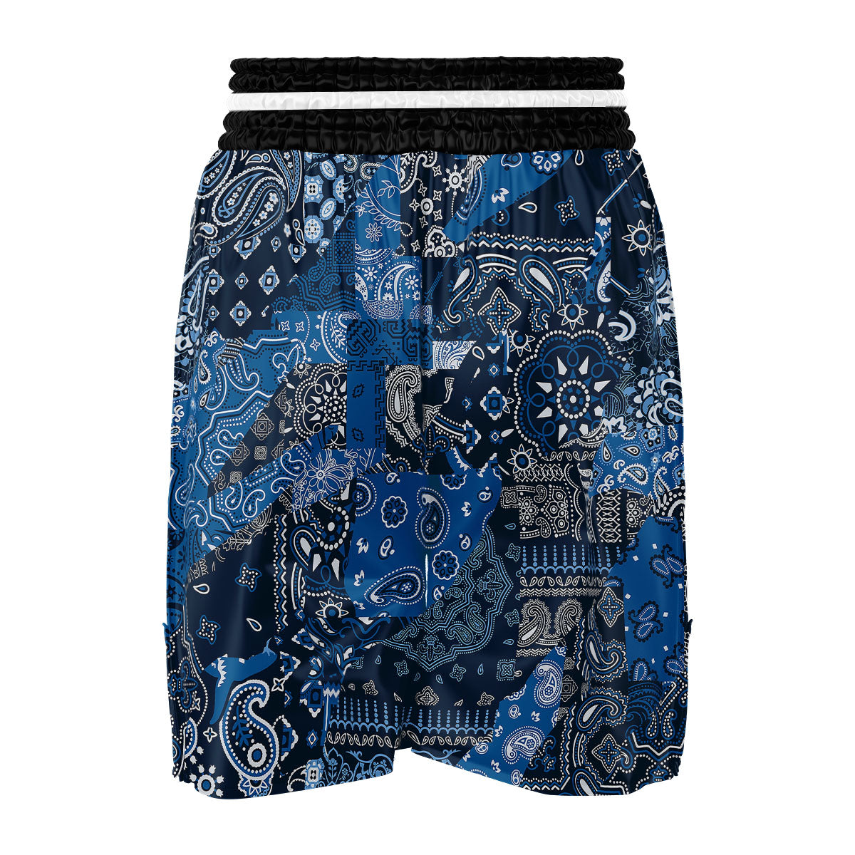 Bandana Blue Paisley Print Pattern Boxing Shorts-grizzshop